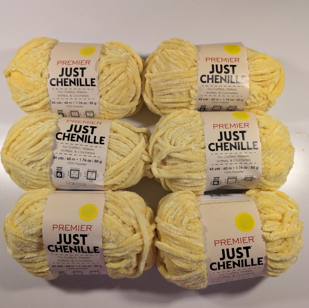 6 Premier Just Chenille Yarn in Yellow